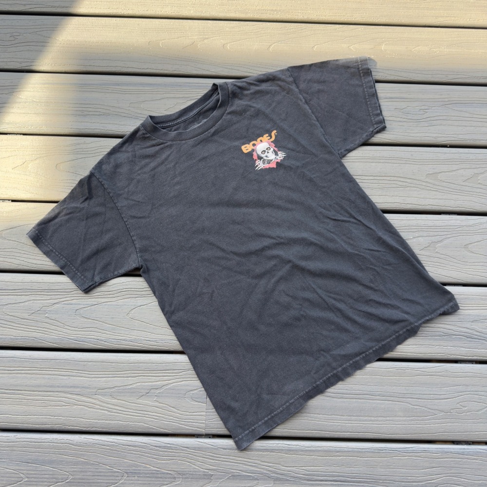 Modern Powell Peralta Bones Skatecore Grunge Skull Graphic Tee Shirt